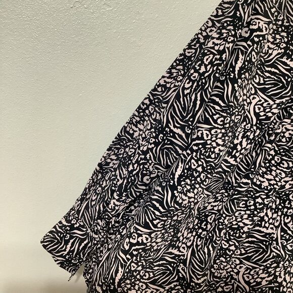 Topshop Funky Cheetah Zebra Animal Print Maximalist Button Up Blouse Size 4 - Picture 7 of 15